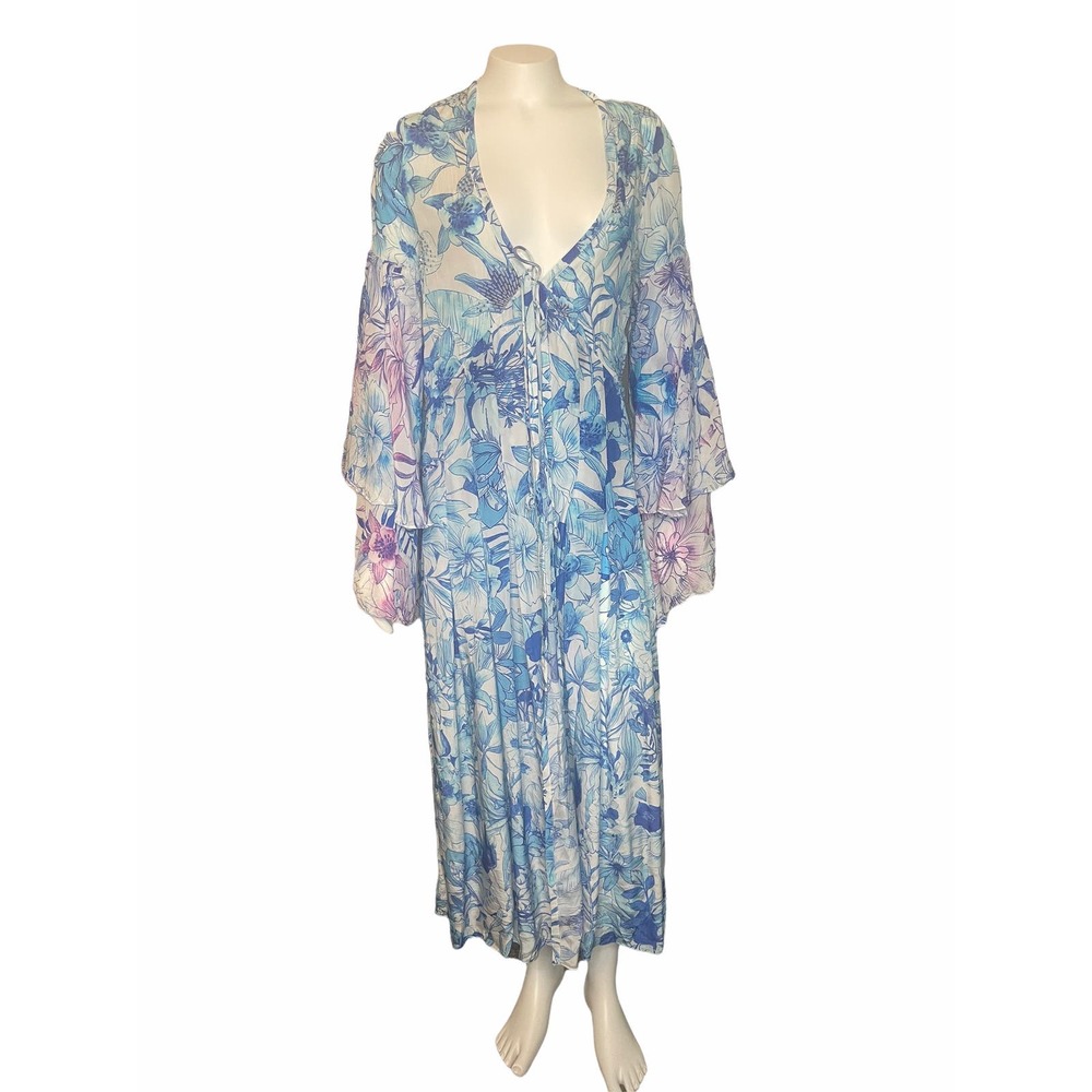 Roscoco Sand kimono blue tones XS, resort, vacation